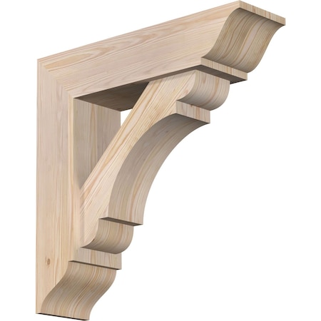Ekena Millwork Olympic Traditional Smooth Bracket w/ Offset Brace, Douglas Fir, 7 1/2"W x 28"D x 28"H BKT0806X28X28OLY01SDF